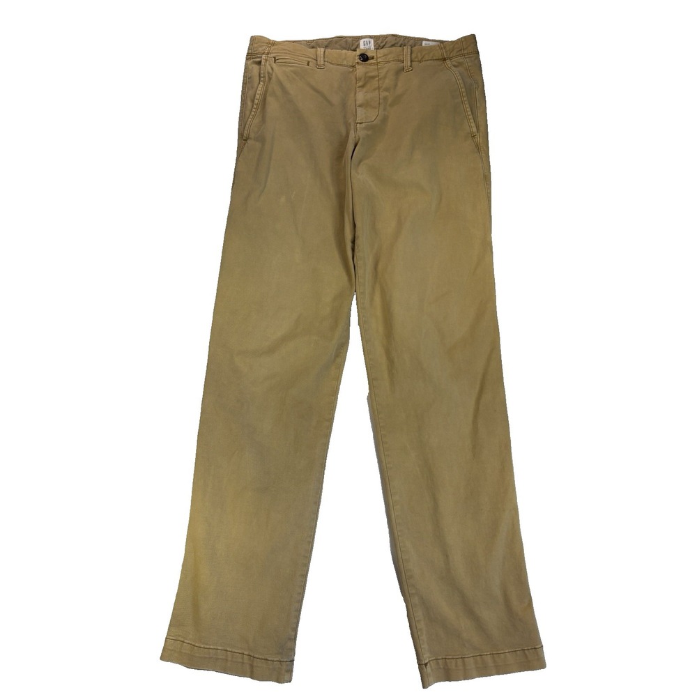 Gap Men's 32X34 Tan Straight Chino Pants Casual Everyday Essential Preppy